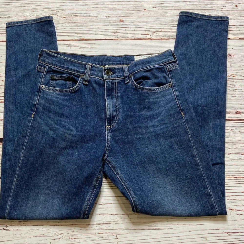 Rag & Bone 10” Dre High Rise Slim Boyfriend Jeans in Worn Wash Sz 27 - Picture 4 of 15